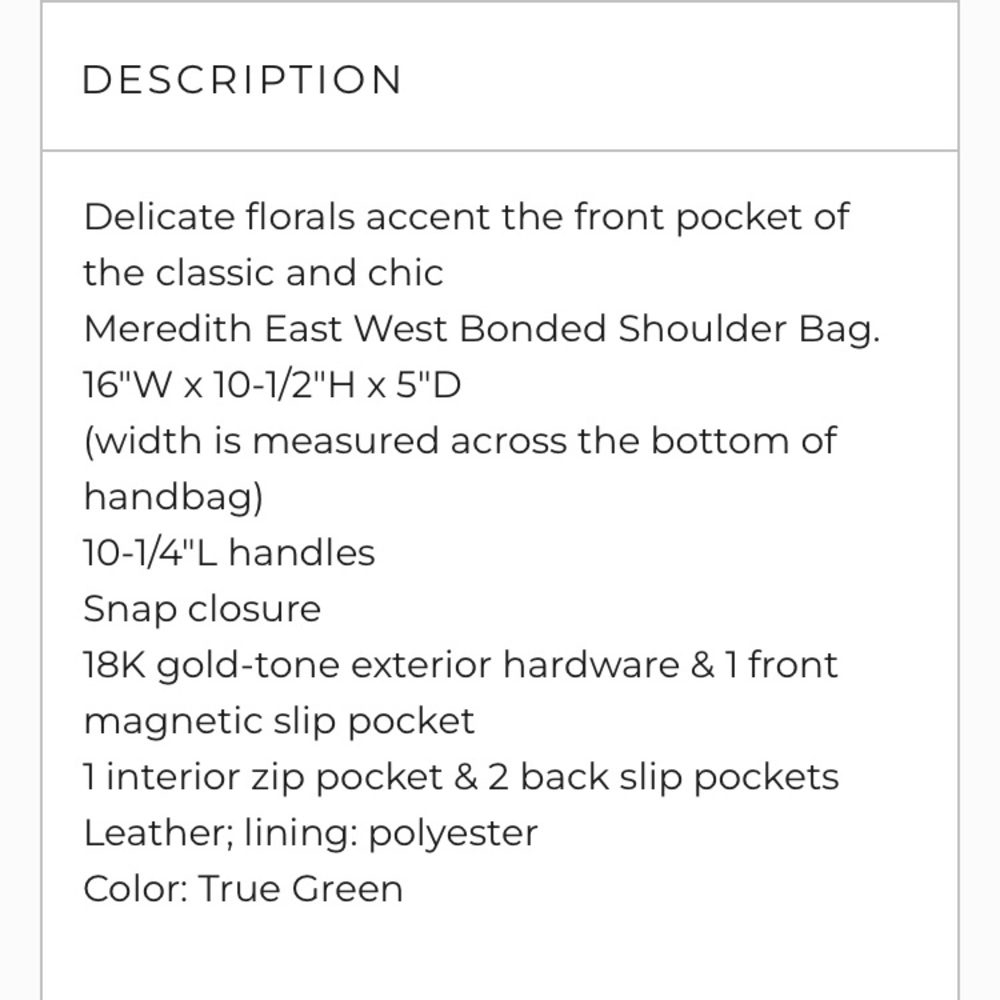 SOLD NWT$338 Authentic MICHAEL KORS Green Floral Handbag Purse Satchel - Picture 15 of 15